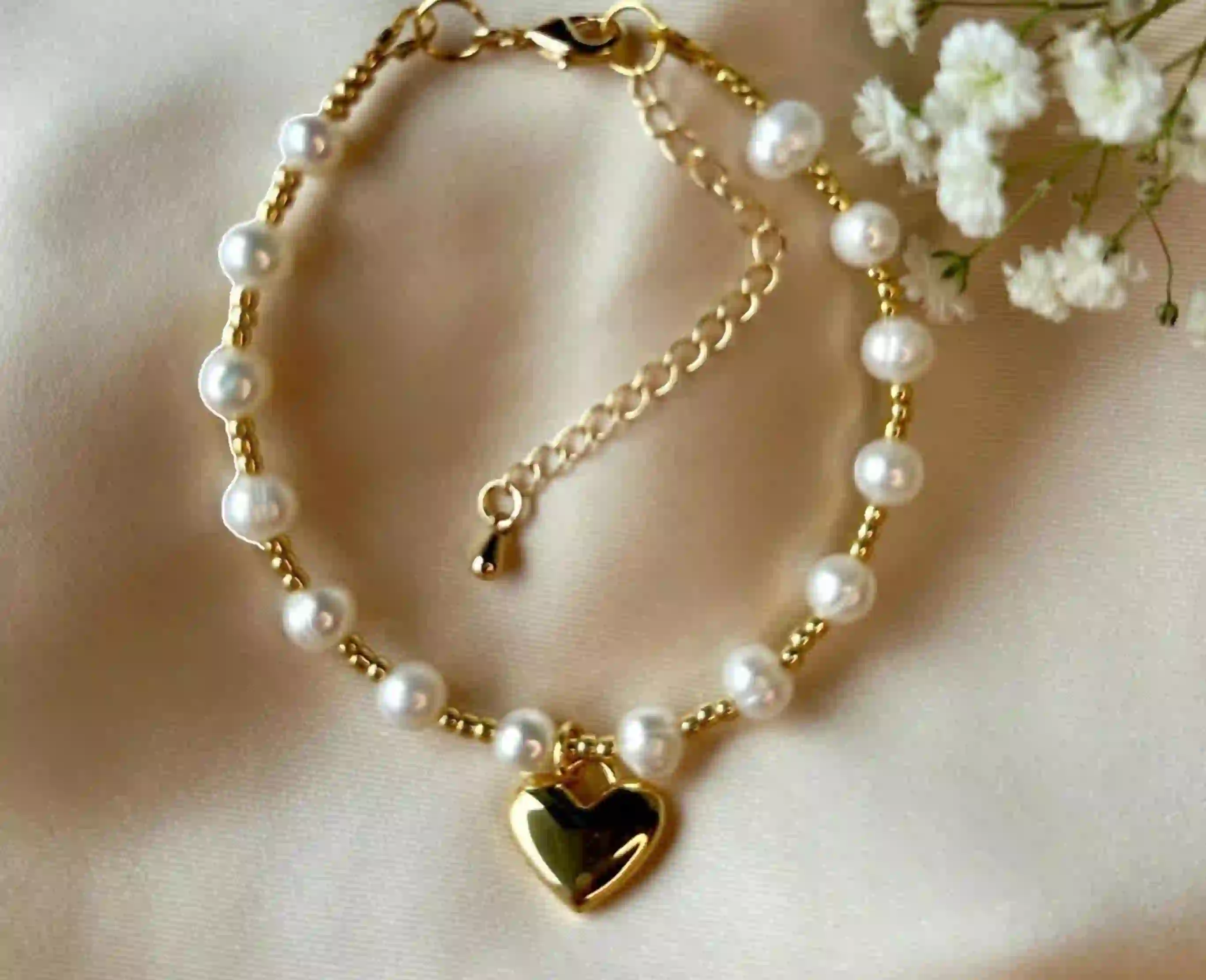 Freshwater Pearl Heart Bracelet