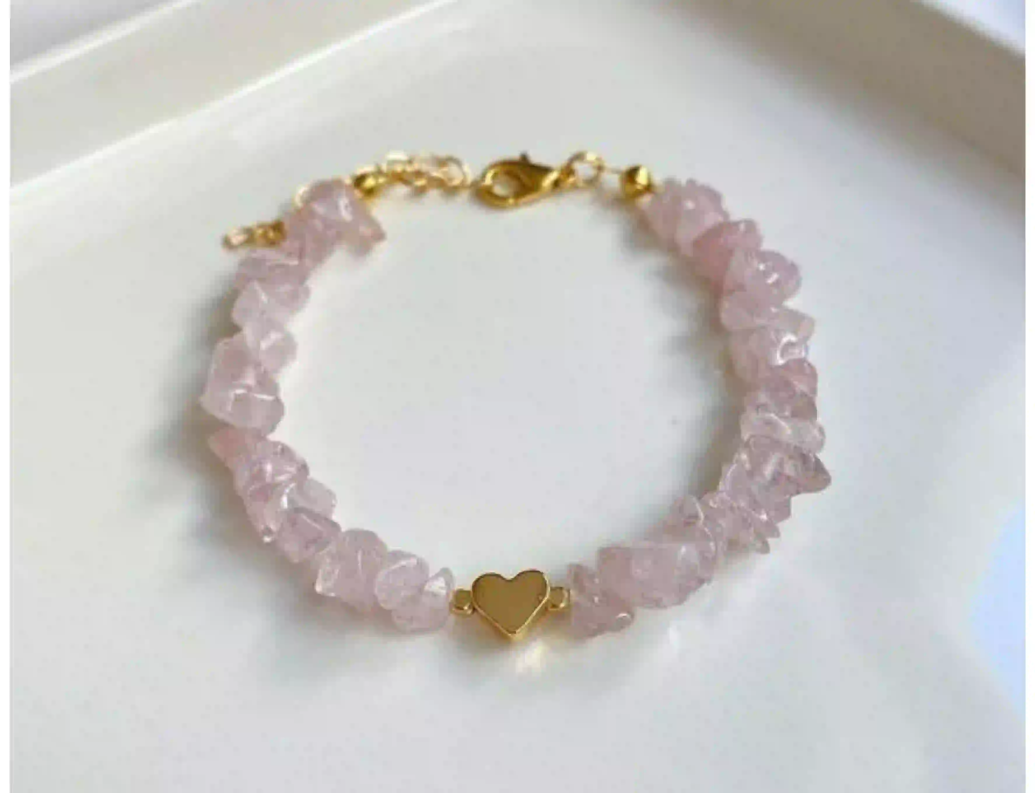 Rose Quartz Heart Bracelet